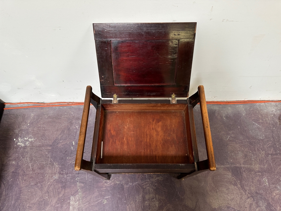 Vintage Wooden Piano Bench With Storage 20' X 14'D X 24'H [Photo 4]