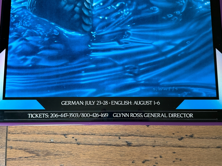 Original Seattle Opera Poster The Ring 1983 Pacific Northwest Wagner Festival Der Ring Des Nibelungen Artwork By S. Watts Framed 19 X 36 Estimate $200 [Photo 2]