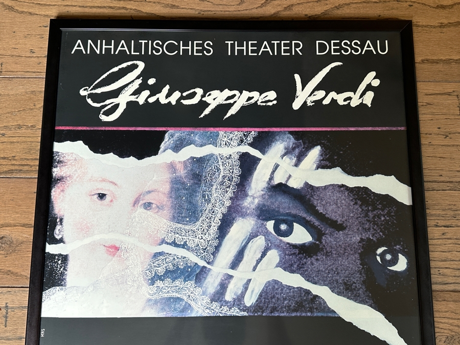 Original German Opera Poster Othello Giuseppe Verdi Anhaltisches Theater Dessau Regie Johannes Felsenstein 25 X 34.5 Estimate $200 [Photo 4]