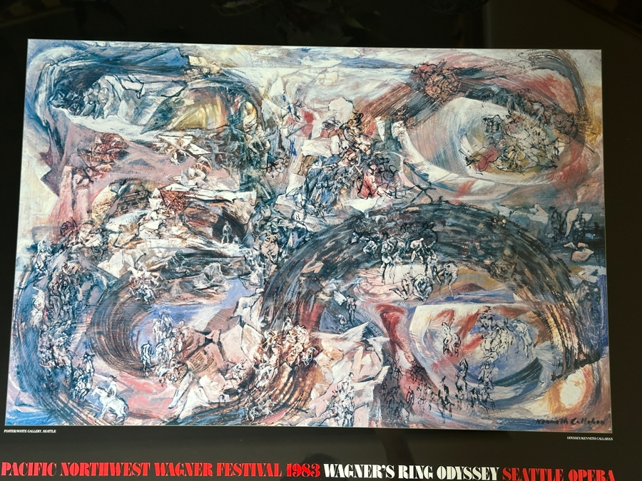 Original Seattle Opera Poster Ring Pacific Northwest Wagner Festival 1983 Wagner's Ring Odyssey Artwork By Kenneth Callahan 'Odyssey' 30 X 25 Estimate $200 [Photo 2]