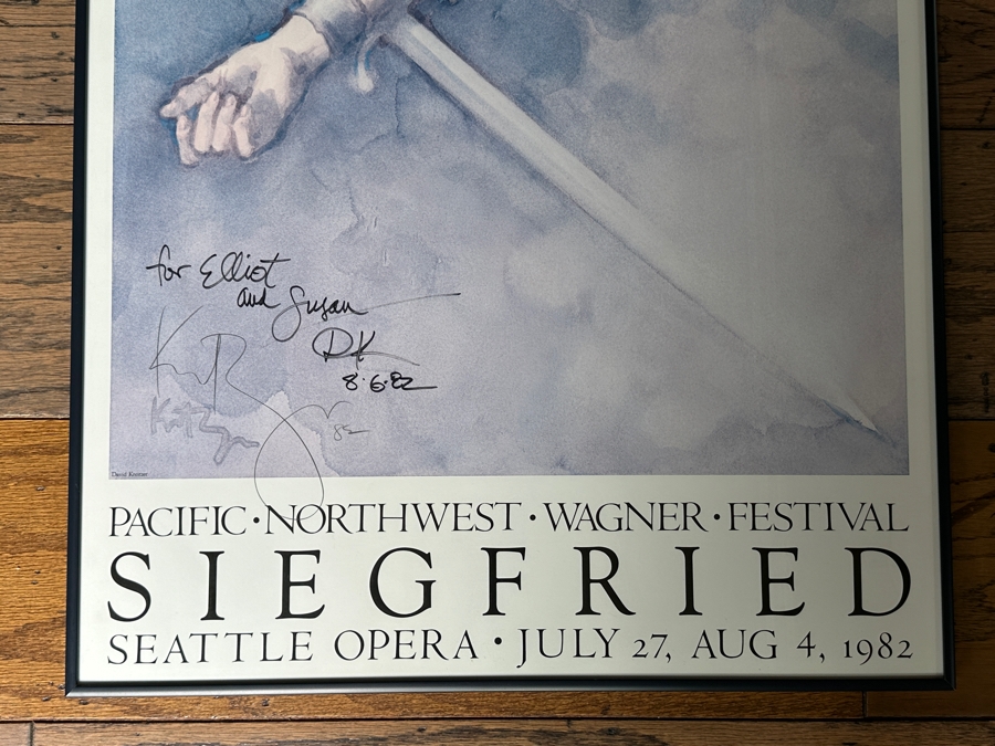David Kreitzer Hand Signed And Personalized To Opera Tenor Elliot Palay Original Seattle Opera Poster Siegfried Pacific Northwest Wagner Festival 1982 Artwork By David Kreitzer 20 X 38.5 Estimate $300 [Photo 2]