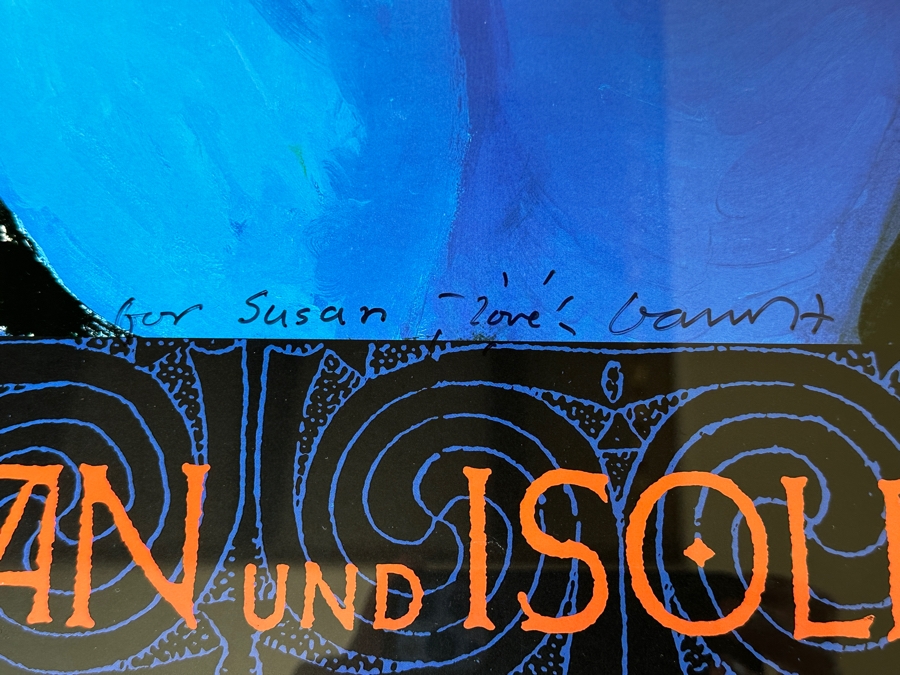 David Hockney Hand Signed And Personalized Original Los Angeles Music Center Opera Poster Tristan Und Isolde By Richard Wagner 20 X 39 Estimate $2,500-$5,000 [Photo 3]