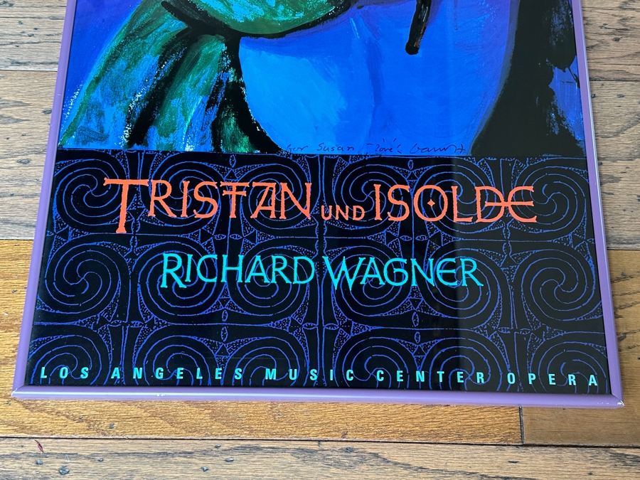 David Hockney Hand Signed And Personalized Original Los Angeles Music Center Opera Poster Tristan Und Isolde By Richard Wagner 20 X 39 Estimate $2,500-$5,000 [Photo 2]