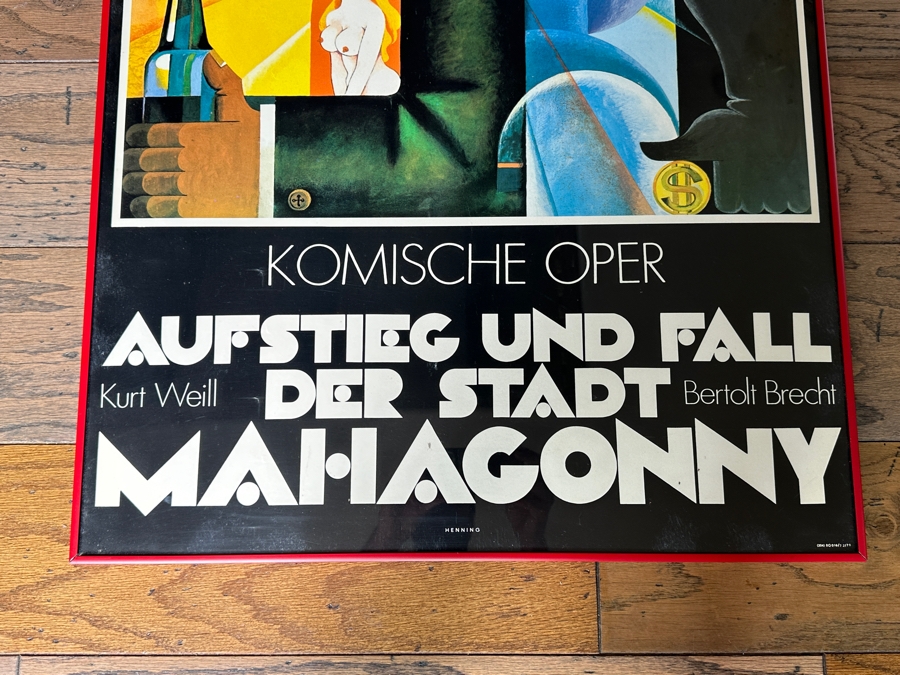 Vintage 1988 Original German Komische Opera Poster Aufstieg Und Fall Der Stadt Mahagonny Kurt Weill Bertolt Brecht Estimate $200 [Photo 2]