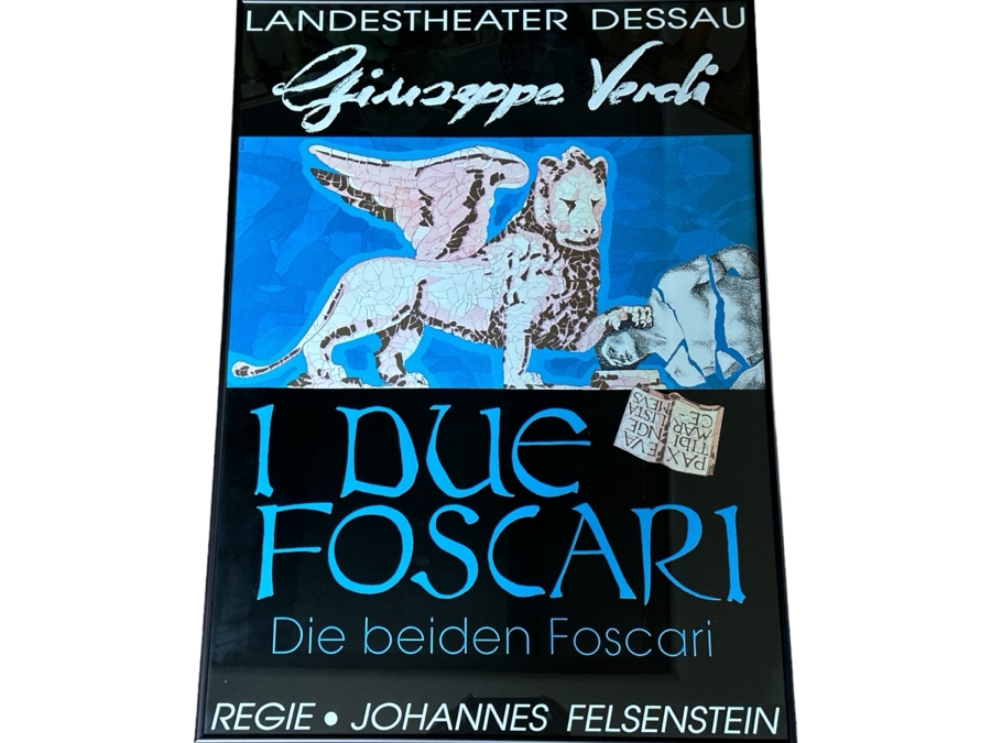 Vintage Original German Opera Poster Giuseppe Verdi I Due Foscari Die Beiden Foscari 23.5 X 33 Estimate $200 [Photo 1]