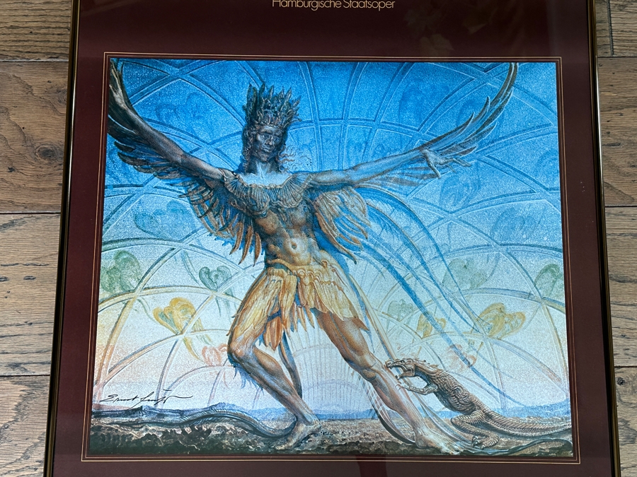 Vintage Original German Hamburgische Staatsoper Opera Poster Die Zauberflote (The Magic Flute) Wolfgang Amadeus Mozart 23 X 33 Estimate $200 [Photo 2]