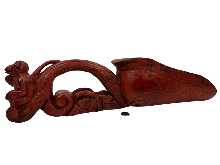 Large Red Lacquer Monkey Scoop 25'L