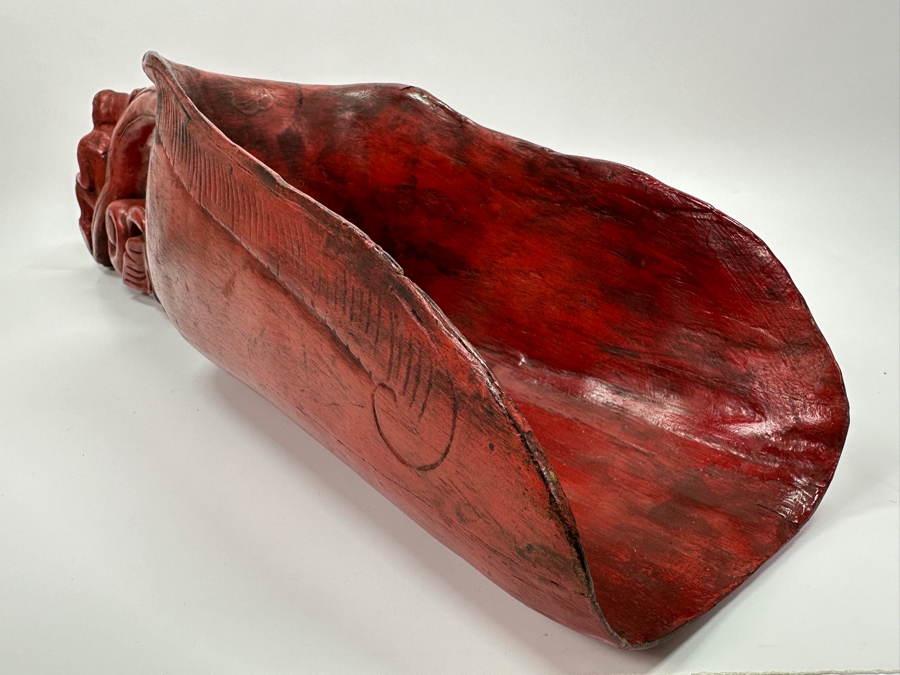 Large Red Lacquer Monkey Scoop 25'L [Photo 4]