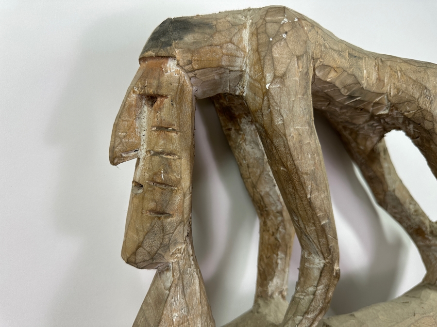 Vintage Asmat Papua New Guinea Carved Wooden Tribal Shield 16'W X 34'H [Photo 2]