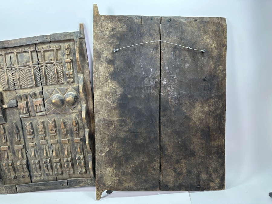 Pair Of Carved Wooden Dogon Granary Doors 18'W X 27'H Estimate $300 [Photo 7]