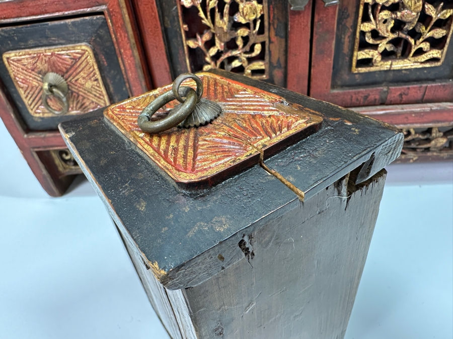 Small Chinese Wooden Cabinet (2 Drawers Need Repair) 22.5'W X 7'D X 16'H [Photo 6]