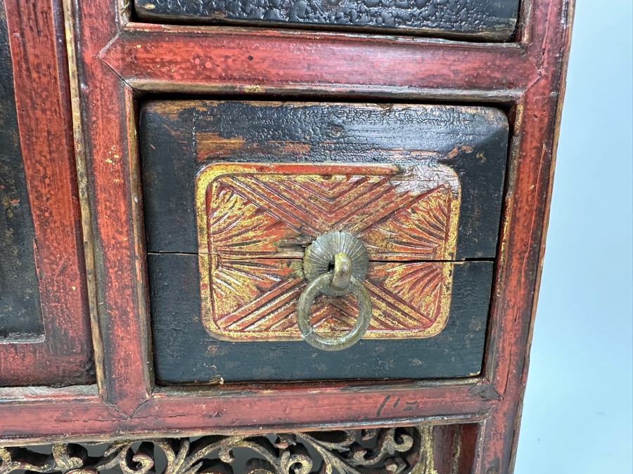 Small Chinese Wooden Cabinet (2 Drawers Need Repair) 22.5'W X 7'D X 16'H [Photo 5]