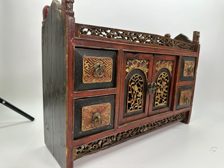Small Chinese Wooden Cabinet (2 Drawers Need Repair) 22.5'W X 7'D X 16'H [Photo 9]