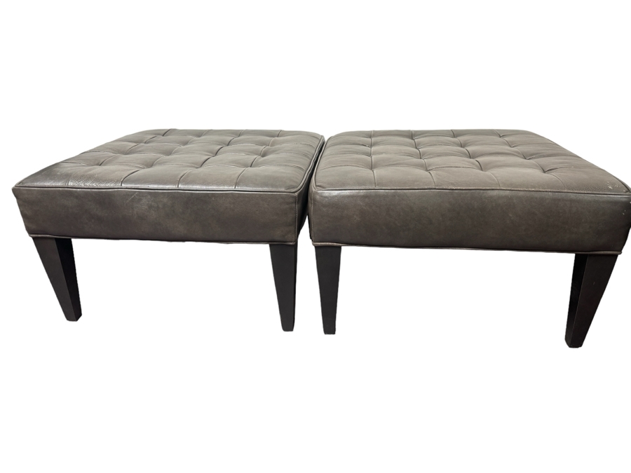 Pair Of Tufted Ottomans 31'W X 18'H