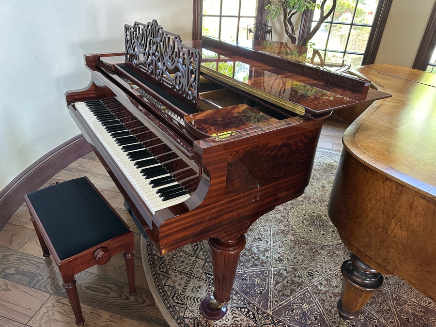 Beautiful Vogel By Schimmel Mahogany Grand Player Piano With PianoDisc CD Player System, Player CDs And Bench 5'11' In Excellent Condition Valued Around $20,000 - See Video On Detail Page [Photo 5]