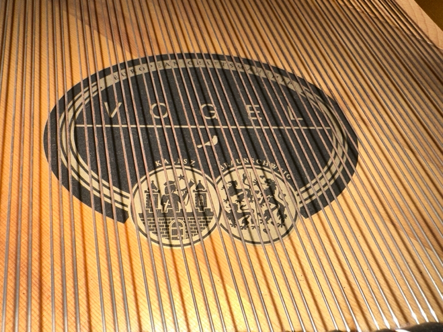 Beautiful Vogel By Schimmel Mahogany Grand Player Piano With PianoDisc CD Player System, Player CDs And Bench 5'11' In Excellent Condition Valued Around $20,000 - See Video On Detail Page [Photo 8]