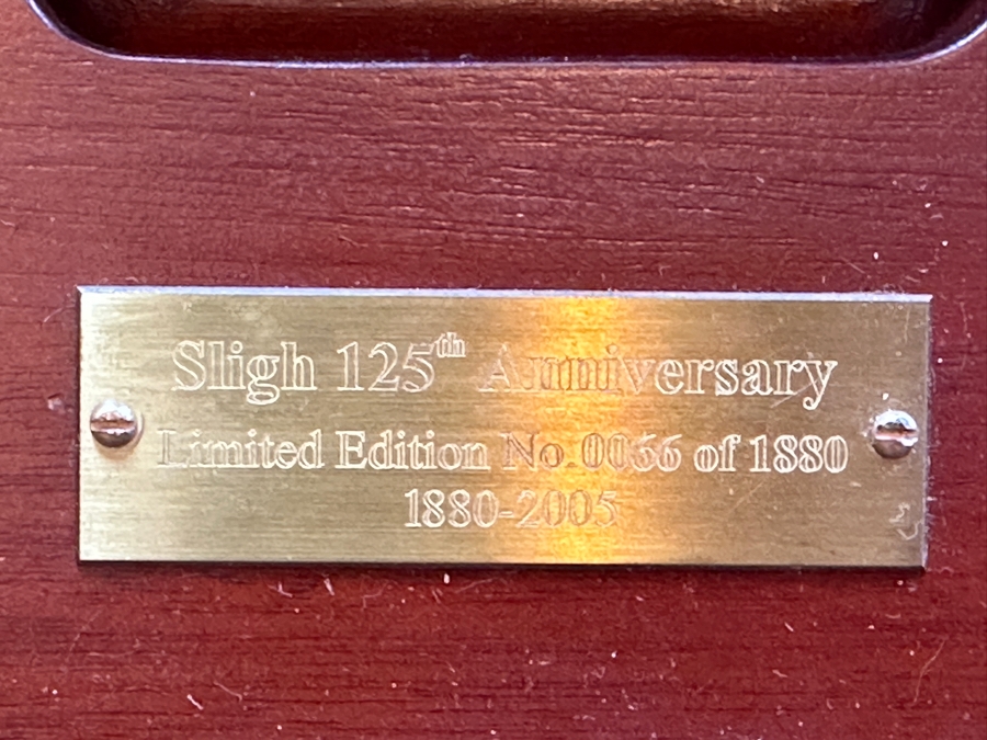 Stunning 125th Anniversary Limited Edition Sligh Executive Leather Top Desk The Ellis Line Numbered 66 Of 1880 72'W X 36'D X 30'H [Photo 12]