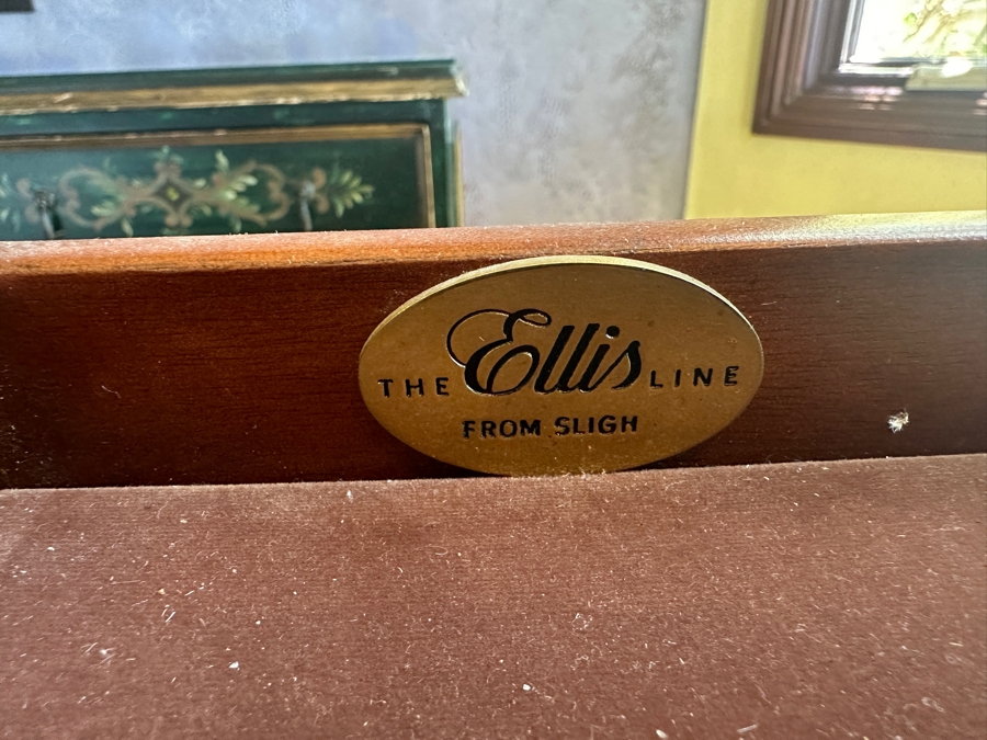 Stunning 125th Anniversary Limited Edition Sligh Executive Leather Top Desk The Ellis Line Numbered 66 Of 1880 72'W X 36'D X 30'H [Photo 17]