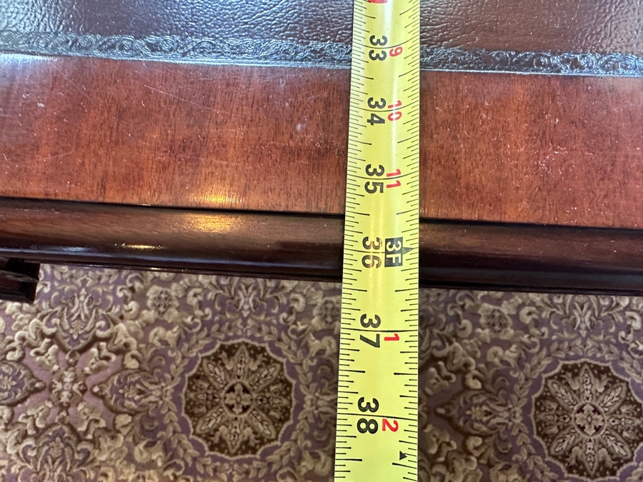 Stunning 125th Anniversary Limited Edition Sligh Executive Leather Top Desk The Ellis Line Numbered 66 Of 1880 72'W X 36'D X 30'H [Photo 22]