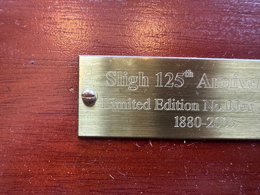 Stunning 125th Anniversary Limited Edition Sligh Executive Leather Top Desk The Ellis Line Numbered 66 Of 1880 72'W X 36'D X 30'H [Photo 14]