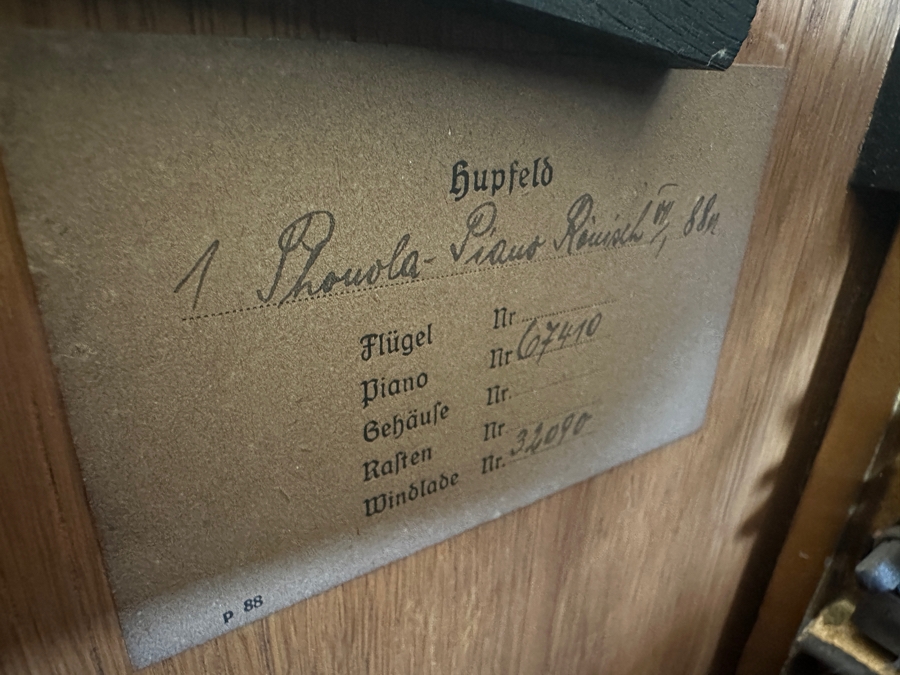 Antique Mechanical Player Piano Phonola Hupfeld Mechanism Carl Ronisch Dresden Germany 62'W X 30'D X 54'H [Photo 17]