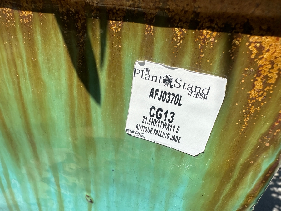 Pair Of Large Potted Plants Antique Falling Jade Pattern Flower Pot 17'W X 21.5'H [Photo 2]