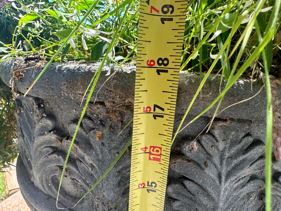 Footed Resin Urn Planter 18'H With Plants [Photo 5]