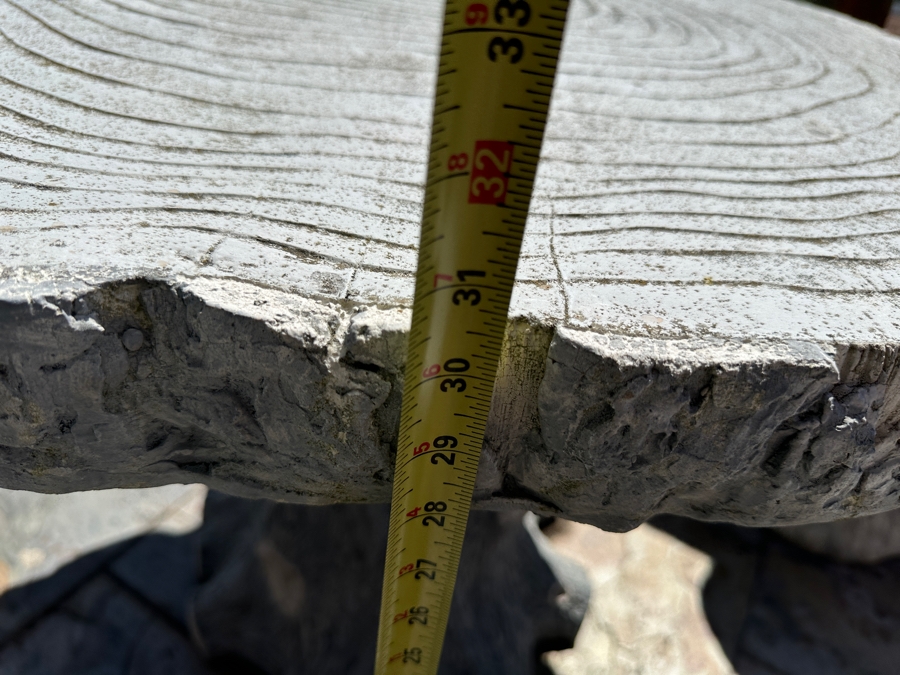 Five Faux Carved Wood Resin Tree Stump Chairs And Table By The Ocean Bridge Trading Company 38'R X 30'H  / Chairs 20.5'H [Photo 7]