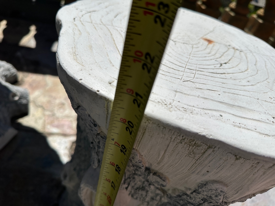 Five Faux Carved Wood Resin Tree Stump Chairs And Table By The Ocean Bridge Trading Company 38'R X 30'H  / Chairs 20.5'H [Photo 8]