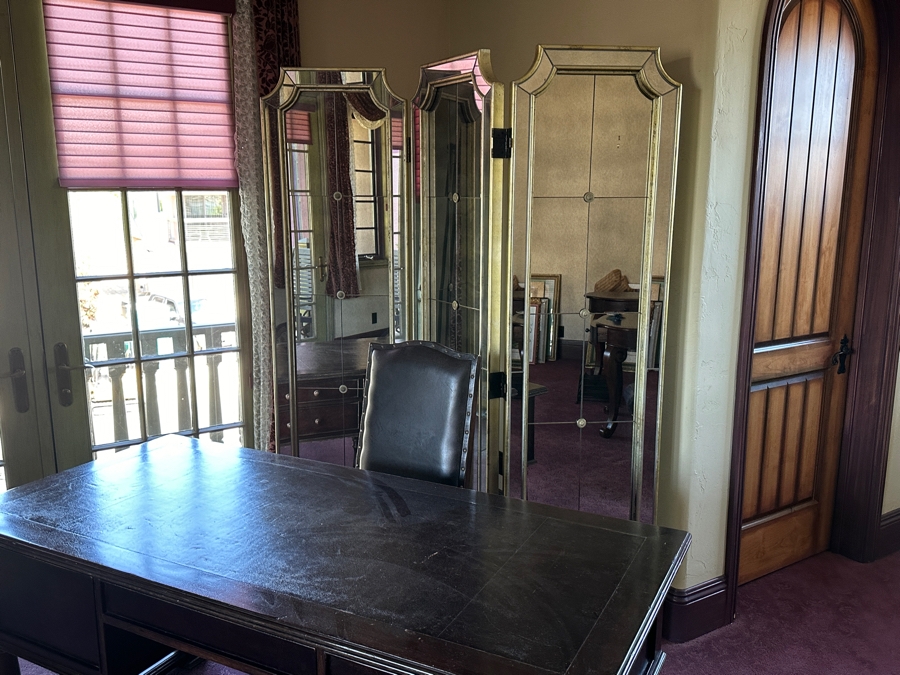 Heavy 3-Panel Mirrored Screen Room Divider 66'W X 78.5'H X 1.75'D [Photo 4]