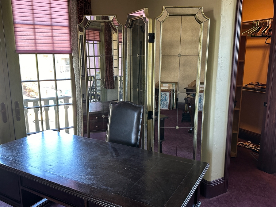 Heavy 3-Panel Mirrored Screen Room Divider 66'W X 78.5'H X 1.75'D [Photo 3]