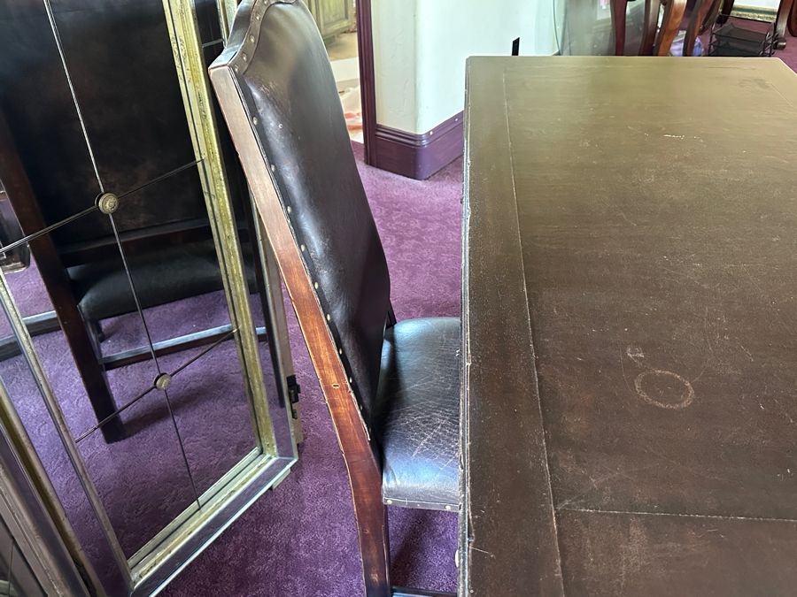 Wooden Executive Leather Top Desk With Chair 67.5'W X 30.5'D X 30.5'H [Photo 9]