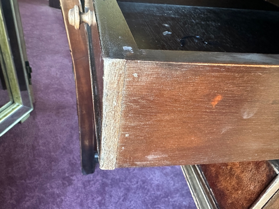 Wooden Executive Leather Top Desk With Chair 67.5'W X 30.5'D X 30.5'H [Photo 8]