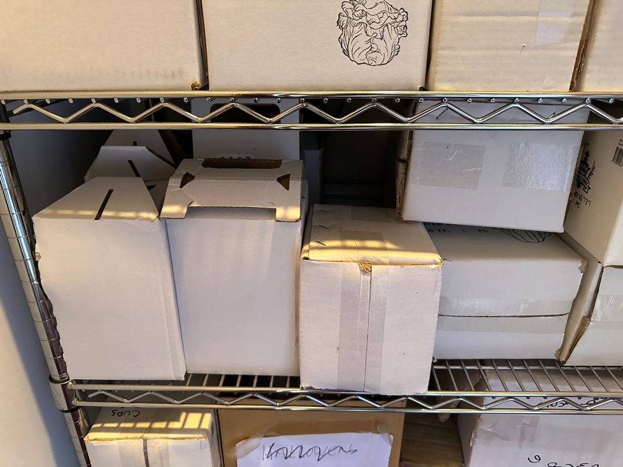 Closet Filled With New Old Stock Ceramic Items Mainly From Kaldun & Bogle Counted Over 150 Boxes - See Photos [Photo 13]