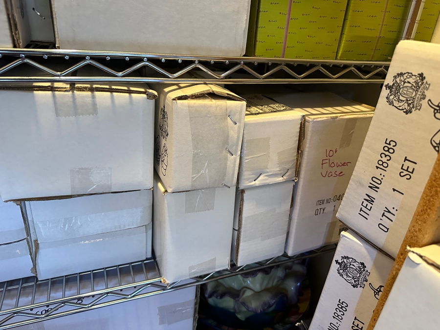 Closet Filled With New Old Stock Ceramic Items Mainly From Kaldun & Bogle Counted Over 150 Boxes - See Photos [Photo 12]