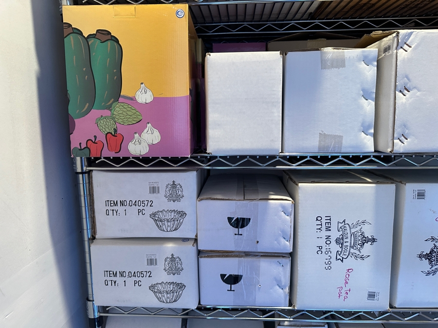 Closet Filled With New Old Stock Ceramic Items Mainly From Kaldun & Bogle Counted Over 150 Boxes - See Photos [Photo 7]