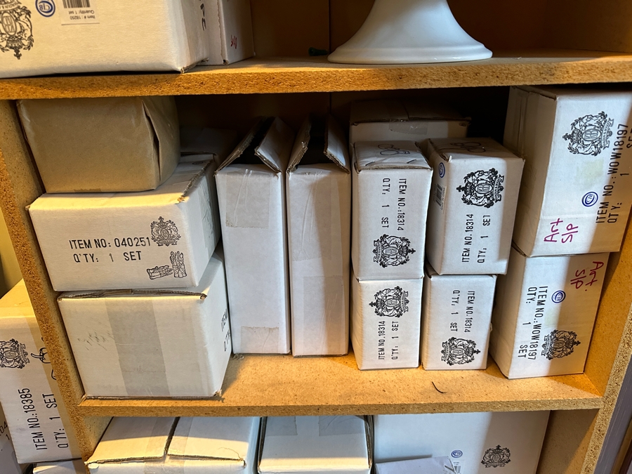 Closet Filled With New Old Stock Ceramic Items Mainly From Kaldun & Bogle Counted Over 150 Boxes - See Photos [Photo 20]