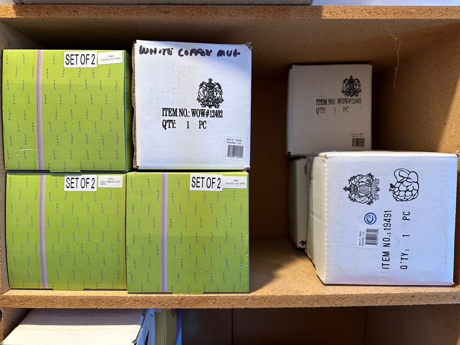 Closet Filled With New Old Stock Ceramic Items Mainly From Kaldun & Bogle Counted Over 150 Boxes - See Photos [Photo 18]
