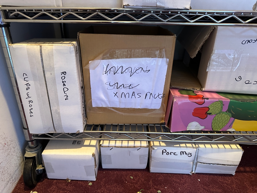 Closet Filled With New Old Stock Ceramic Items Mainly From Kaldun & Bogle Counted Over 150 Boxes - See Photos [Photo 14]