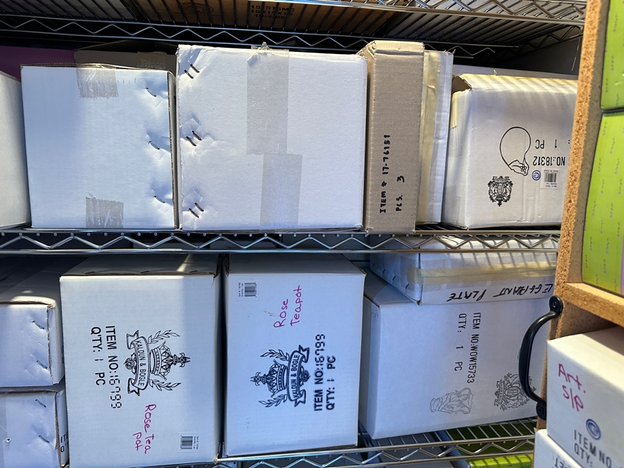 Closet Filled With New Old Stock Ceramic Items Mainly From Kaldun & Bogle Counted Over 150 Boxes - See Photos [Photo 8]