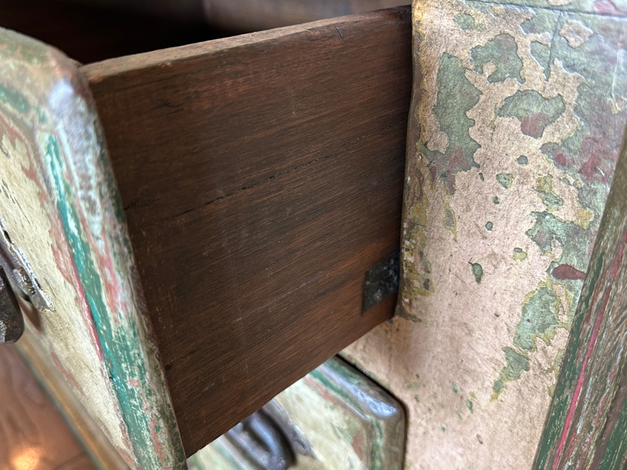 Heavy Painted Grape Bird Themed Cabinet Credenza 87'W X 22'D X 40'H [Photo 6]