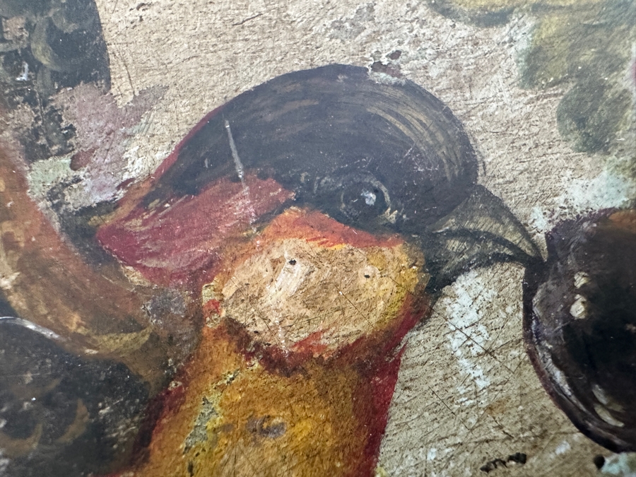 Heavy Painted Grape Bird Themed Cabinet Credenza 87'W X 22'D X 40'H [Photo 11]