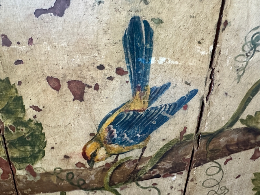 Heavy Painted Grape Bird Themed Cabinet Credenza 87'W X 22'D X 40'H [Photo 17]