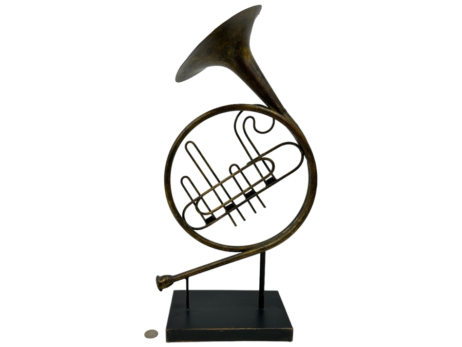 Decorative Metal Trumpet Sculpture 22H [Photo 1]