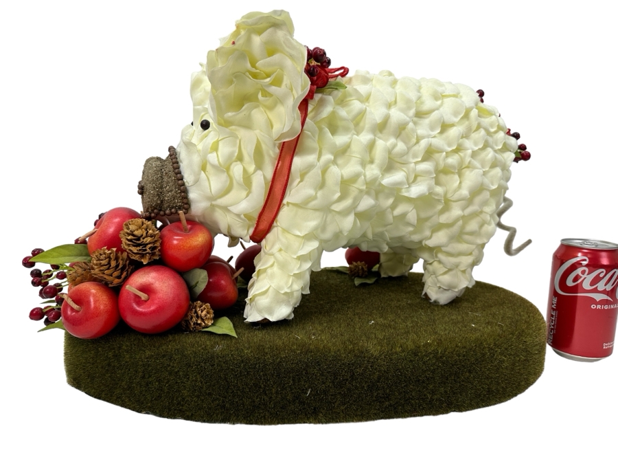 Large Decorative Centerpiece Pig Eating Apples 19W X 10.5D X 12H [Photo 1]