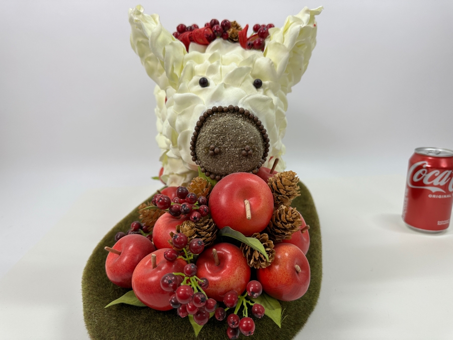 Large Decorative Centerpiece Pig Eating Apples 19W X 10.5D X 12H [Photo 3]