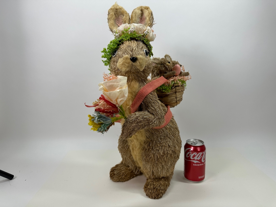 Large Easter Decoration Bunny Carrying Basket Of Bunnies 21H [Photo 4]