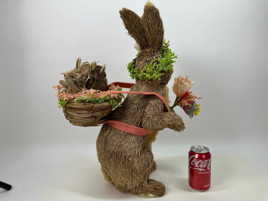 Large Easter Decoration Bunny Carrying Basket Of Bunnies 21H [Photo 5]