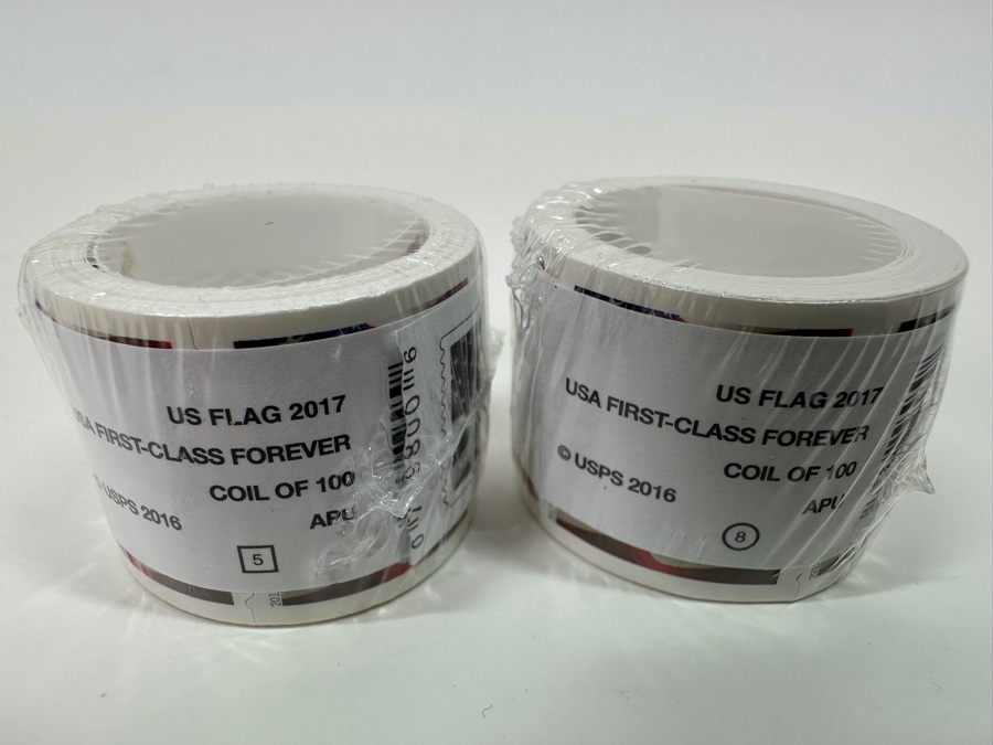 Two Sealed Coils Of 100 USA First-Class Forever Stamps - 200 Stamps Total - Current Market Value Of $136 [Photo 3]