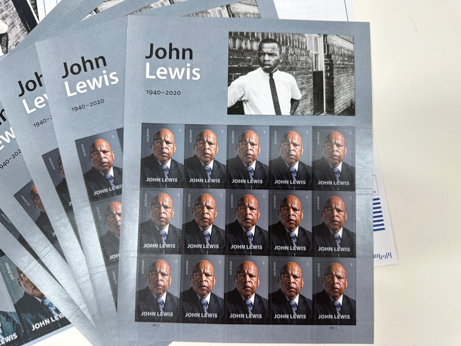 Five Mint Sheets Of John Lewis USA Forever Stamps Retails $49.50 [Photo 3]